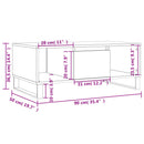 vidaXL szürke sonoma színű szerelt fa dohányzóasztal 90 x 50 x 36,5 cm