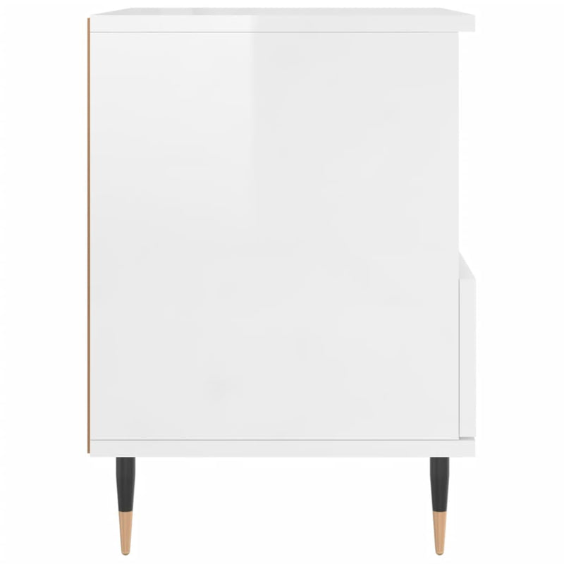vidaXL 2 db magasfényű fehér szerelt fa éjjeliszekrény 40x35x50 cm