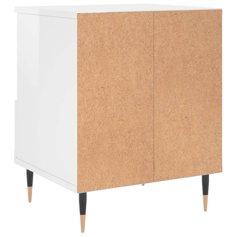 vidaXL 2 db magasfényű fehér szerelt fa éjjeliszekrény 40x35x50 cm