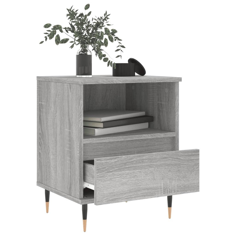 vidaXL 2 db szürke sonoma színű éjjeliszekrény 40 x 35 x 50 cm