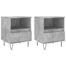 vidaXL 2 db betonszürke szerelt fa éjjeliszekrény 40 x 35 x 50 cm