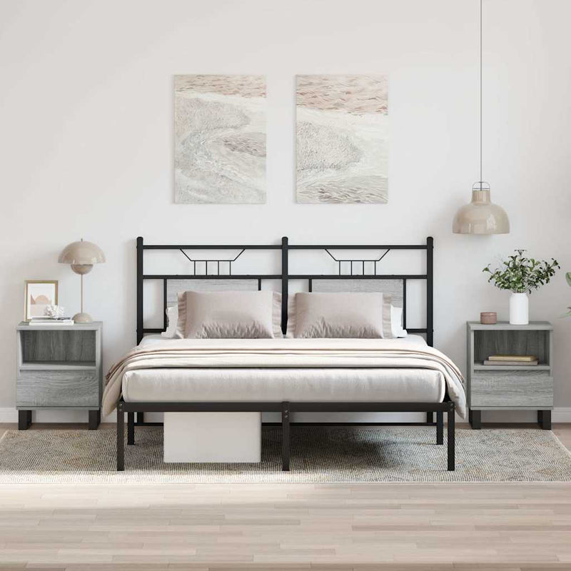 vidaXL 2 db szürke sonoma színű éjjeliszekrény 40 x 35 x 50 cm