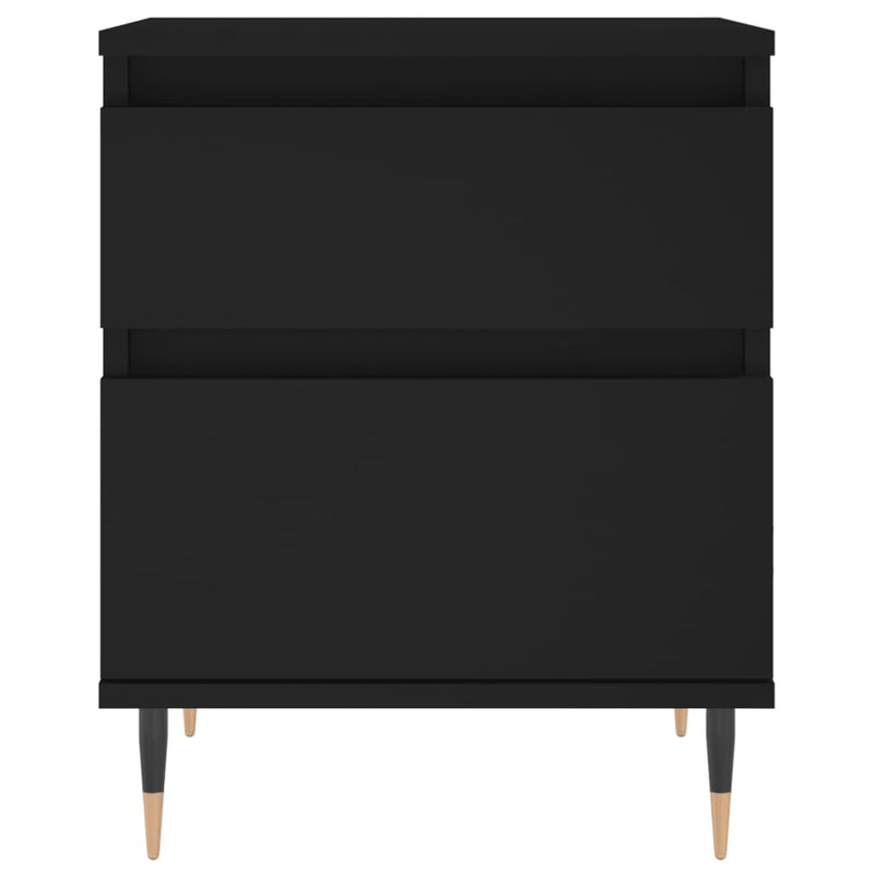vidaXL 2 db fekete szerelt fa éjjeliszekrény 40 x 35 x 50 cm