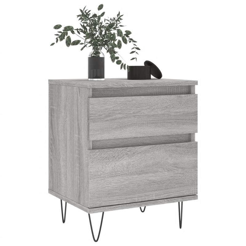 vidaXL 2 db szürke sonoma színű éjjeliszekrény 40 x 35 x 50 cm