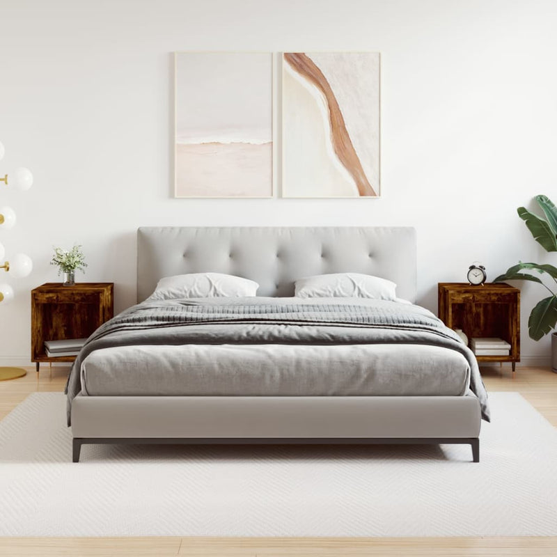 vidaXL 2 db füstös tölgy színű éjjeliszekrény 40 x 35 x 50 cm