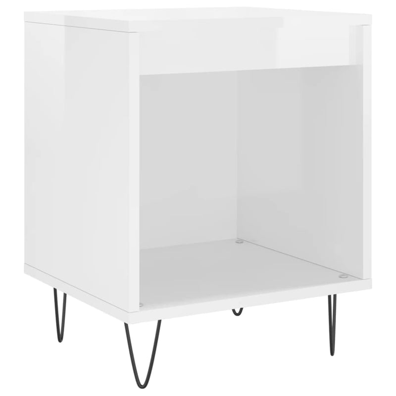 vidaXL 2 db magasfényű fehér szerelt fa éjjeliszekrény 40x35x50 cm
