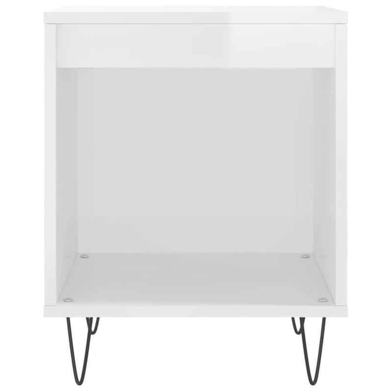 vidaXL 2 db magasfényű fehér szerelt fa éjjeliszekrény 40x35x50 cm