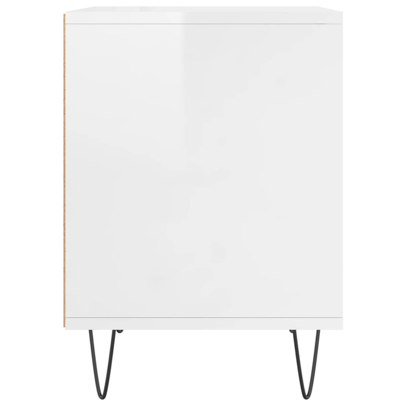 vidaXL 2 db magasfényű fehér szerelt fa éjjeliszekrény 40x35x50 cm