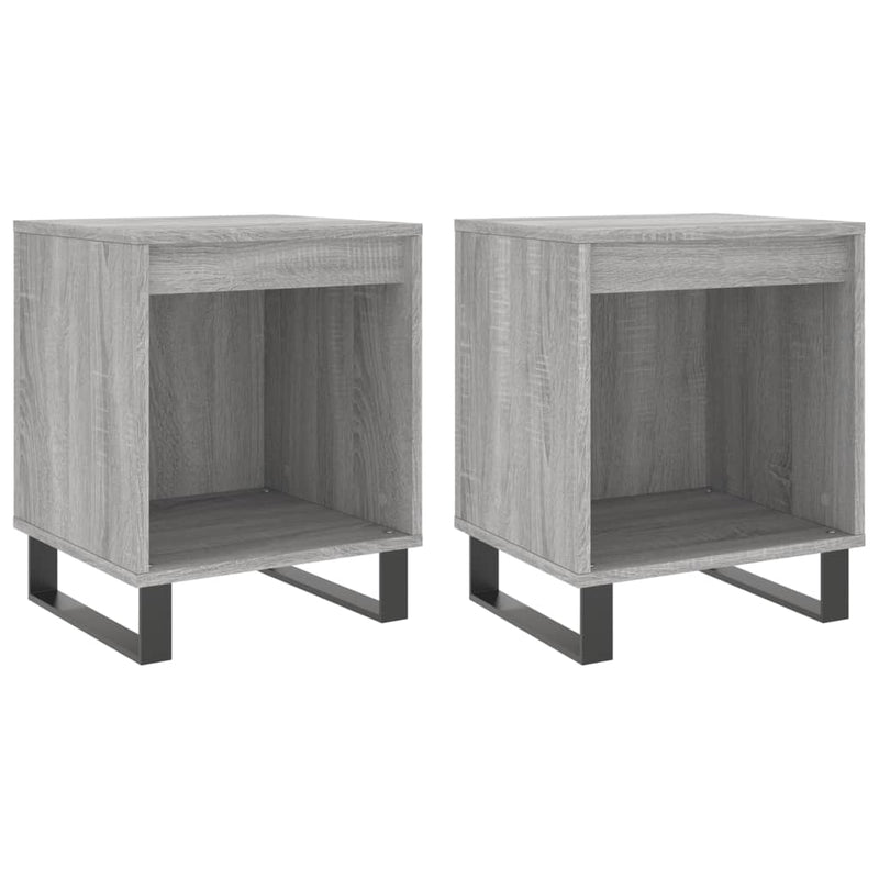 vidaXL 2 db szürke sonoma színű éjjeliszekrény 40 x 35 x 50 cm