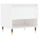 vidaXL 2 db magasfényű fehér szerelt fa dohányzóasztal 50 x 46 x 50 cm