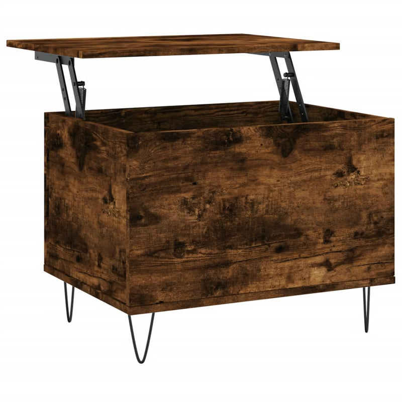 vidaXL füstös tölgy színű szerelt fa dohányzóasztal 60x44,5x45 cm