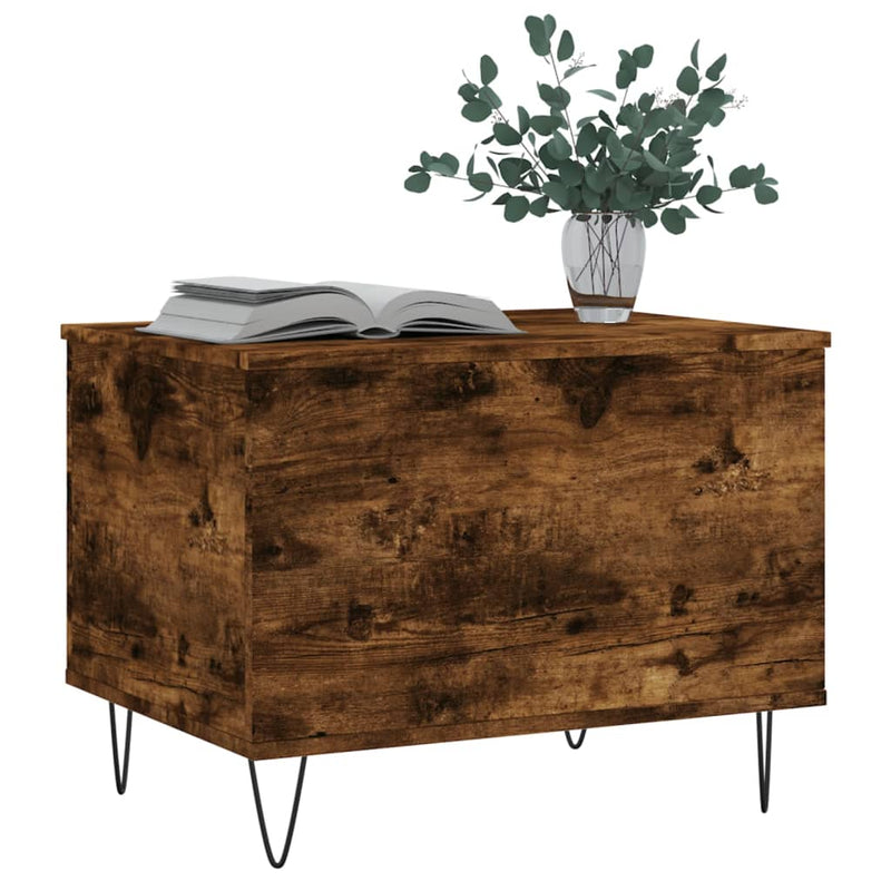 vidaXL füstös tölgy színű szerelt fa dohányzóasztal 60x44,5x45 cm
