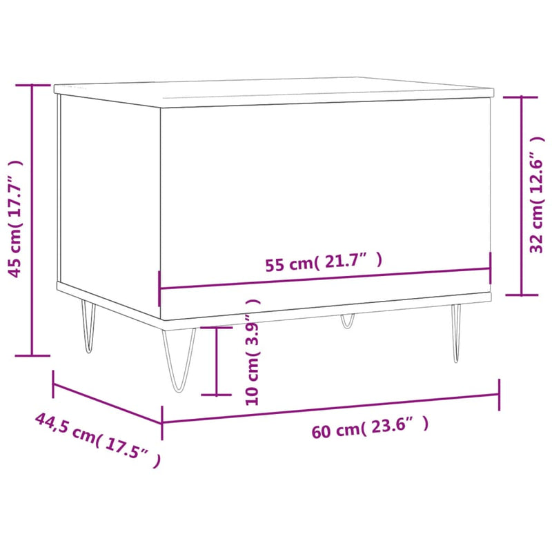 vidaXL szürke sonoma színű szerelt fa dohányzóasztal 60x44,5x45 cm