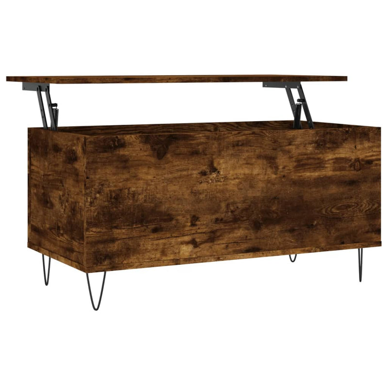 vidaXL füstös tölgy színű szerelt fa dohányzóasztal 90 x 44,5 x 45 cm