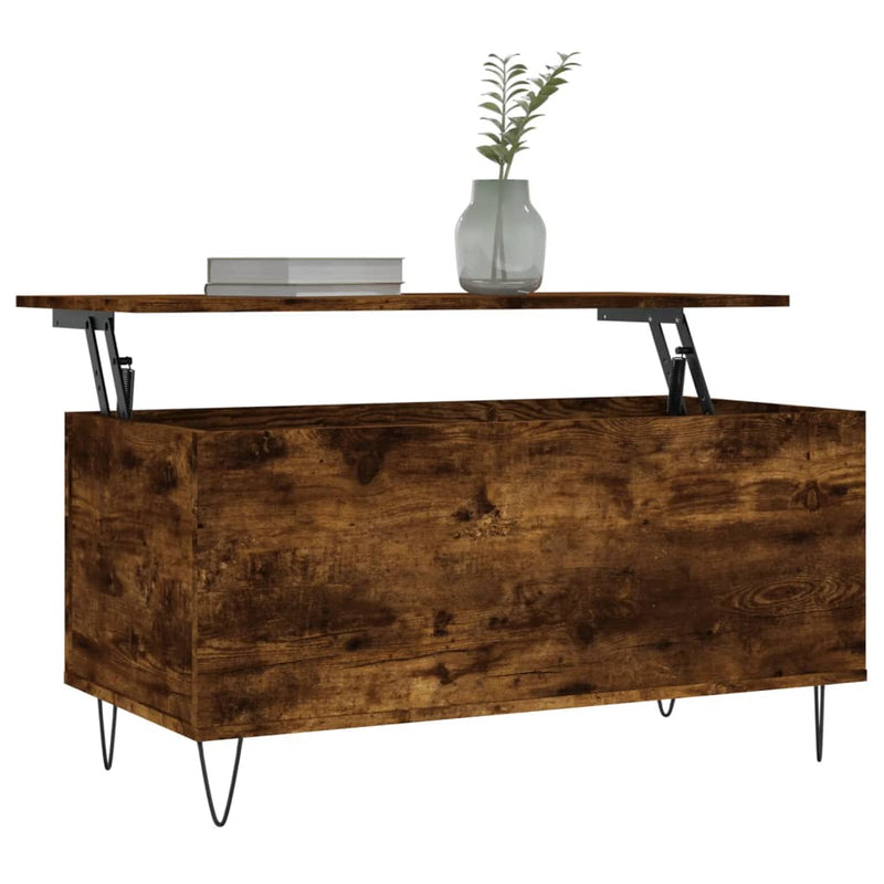 vidaXL füstös tölgy színű szerelt fa dohányzóasztal 90 x 44,5 x 45 cm