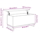 vidaXL szürke sonoma színű szerelt fa dohányzóasztal 90x44,5x45 cm