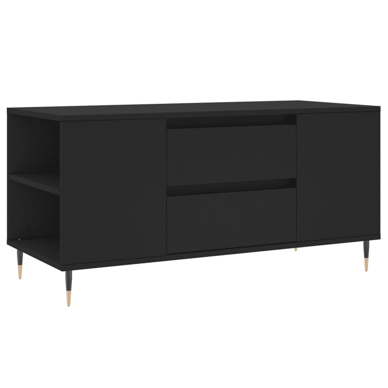 vidaXL fekete szerelt fa dohányzóasztal 102x44,5x50 cm