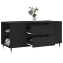 vidaXL fekete szerelt fa dohányzóasztal 102x44,5x50 cm