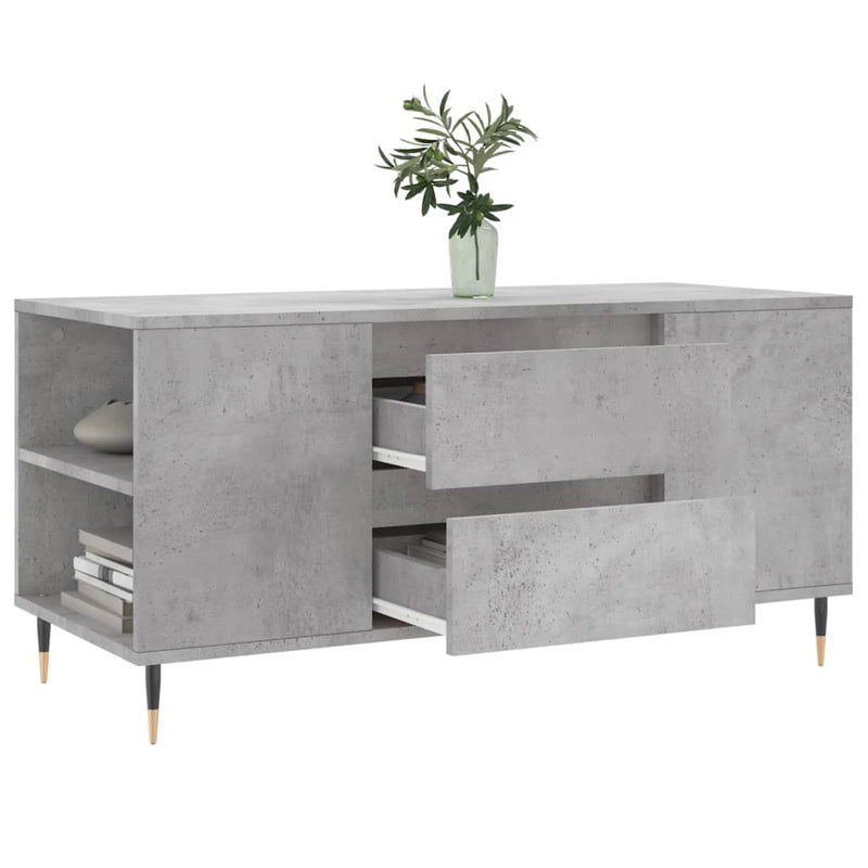 vidaXL betonszürke szerelt fa dohányzóasztal 102x44,5x50 cm