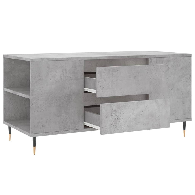 vidaXL betonszürke szerelt fa dohányzóasztal 102x44,5x50 cm