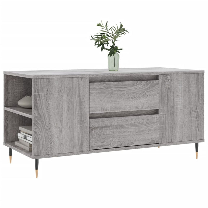 vidaXL szürke sonoma színű szerelt fa dohányzóasztal 102x44,5x50 cm