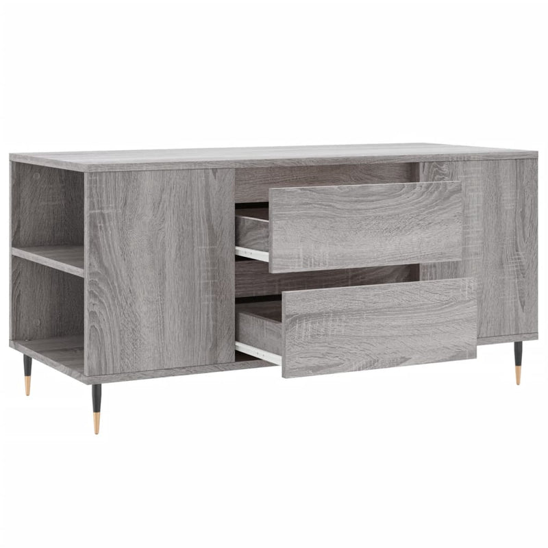 vidaXL szürke sonoma színű szerelt fa dohányzóasztal 102x44,5x50 cm