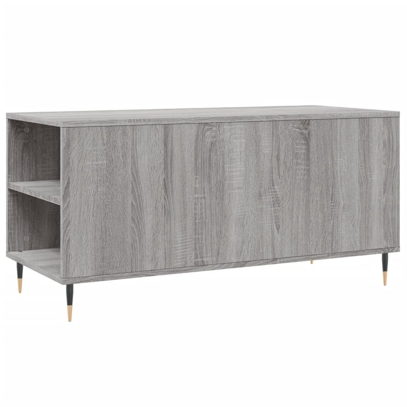 vidaXL szürke sonoma színű szerelt fa dohányzóasztal 102x44,5x50 cm