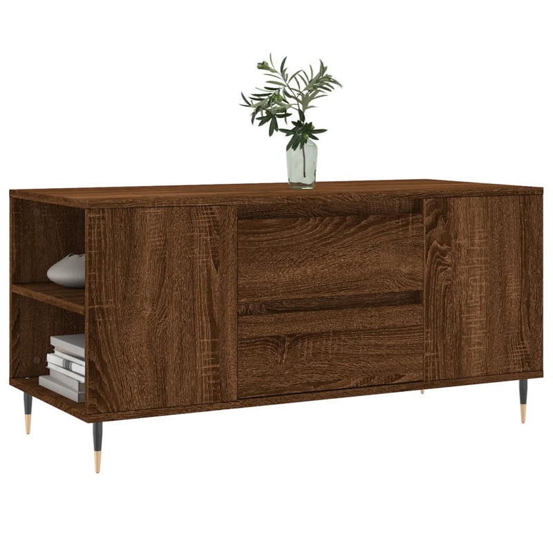vidaXL barna tölgyszínű szerelt fa dohányzóasztal 102 x 44,5 x 50 cm