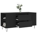 vidaXL fekete szerelt fa dohányzóasztal 102x44,5x50 cm