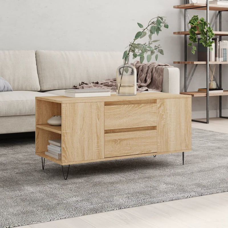 vidaXL sonoma tölgy színű szerelt fa dohányzóasztal 102 x 44,5 x 50 cm