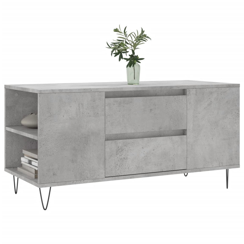 vidaXL betonszürke szerelt fa dohányzóasztal 102x44,5x50 cm