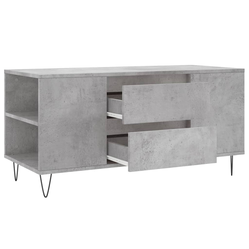 vidaXL betonszürke szerelt fa dohányzóasztal 102x44,5x50 cm