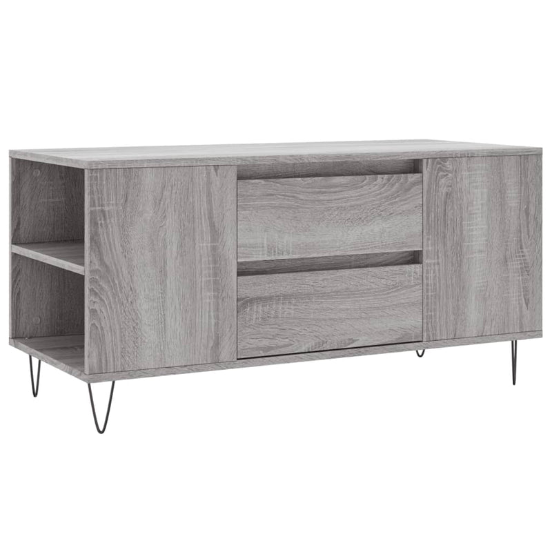 vidaXL szürke sonoma színű szerelt fa dohányzóasztal 102x44,5x50 cm