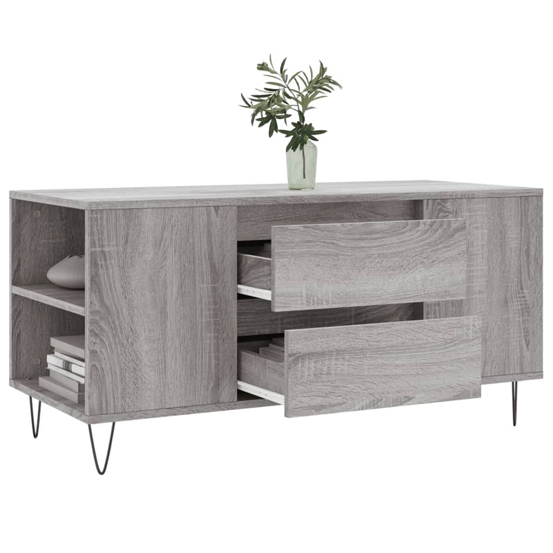 vidaXL szürke sonoma színű szerelt fa dohányzóasztal 102x44,5x50 cm
