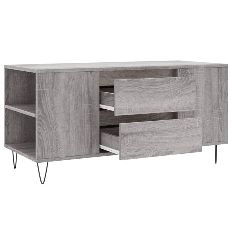 vidaXL szürke sonoma színű szerelt fa dohányzóasztal 102x44,5x50 cm