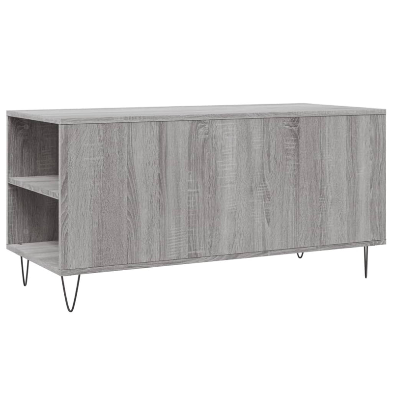 vidaXL szürke sonoma színű szerelt fa dohányzóasztal 102x44,5x50 cm