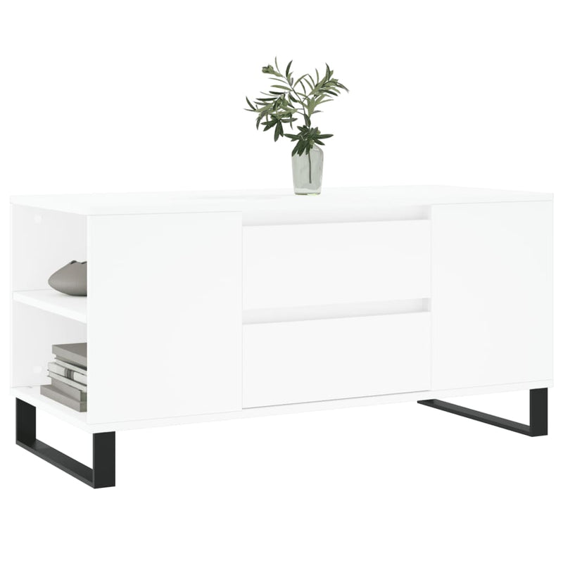vidaXL fehér szerelt fa dohányzóasztal 102x44,5x50 cm
