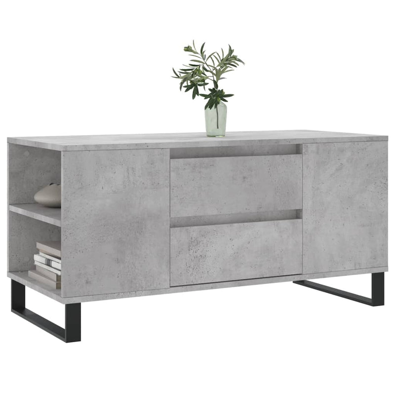 vidaXL betonszürke szerelt fa dohányzóasztal 102x44,5x50 cm