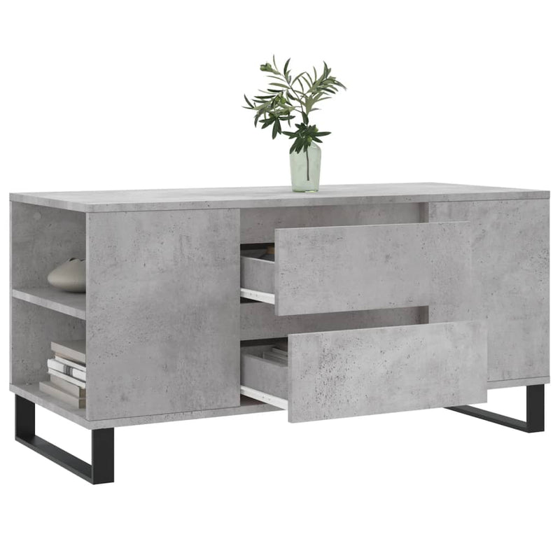 vidaXL betonszürke szerelt fa dohányzóasztal 102x44,5x50 cm