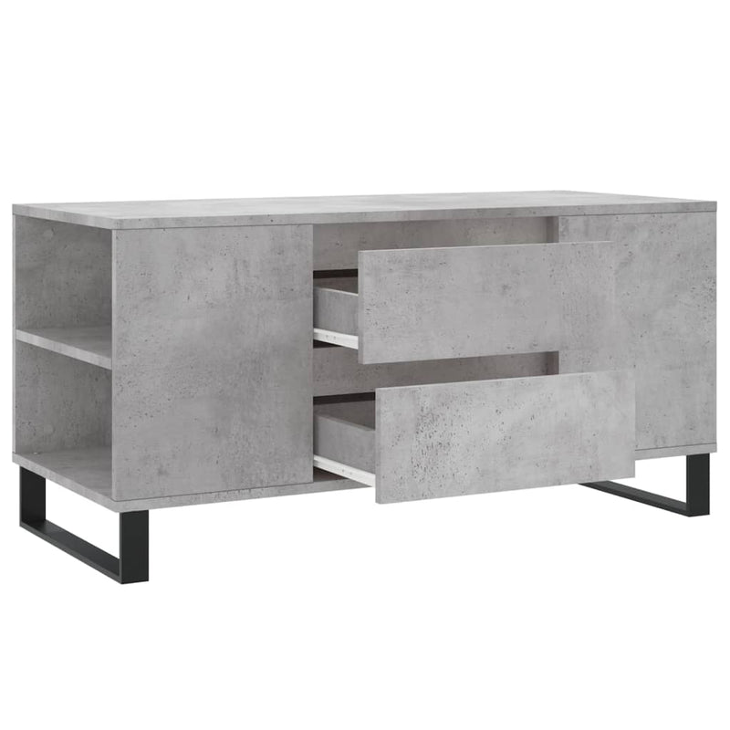 vidaXL betonszürke szerelt fa dohányzóasztal 102x44,5x50 cm