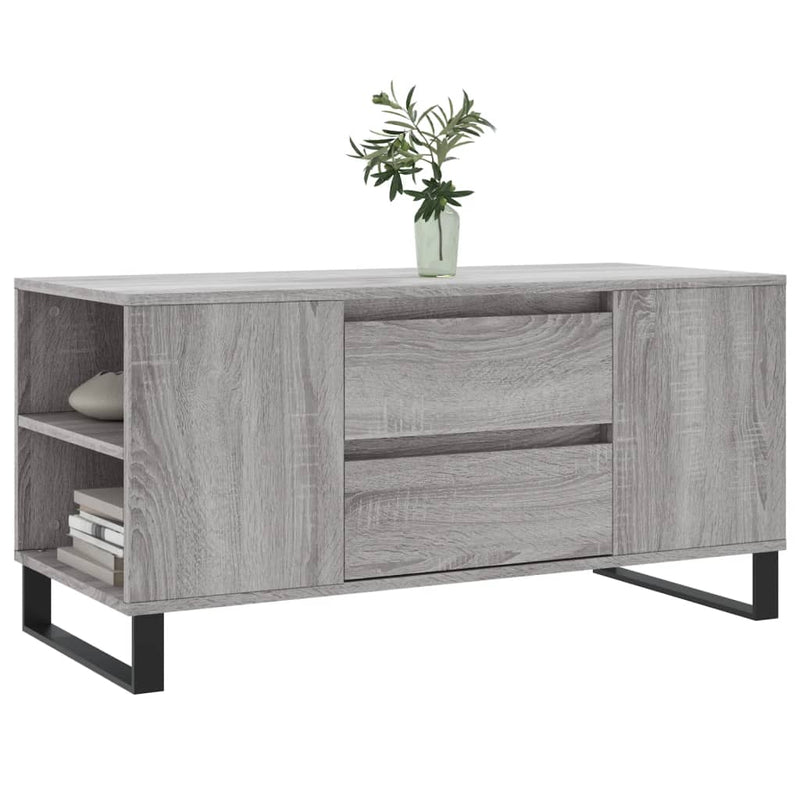 vidaXL szürke sonoma színű szerelt fa dohányzóasztal 102x44,5x50 cm