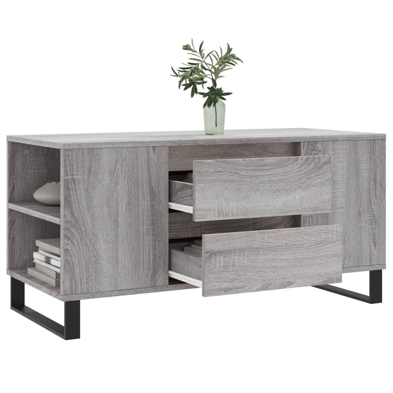 vidaXL szürke sonoma színű szerelt fa dohányzóasztal 102x44,5x50 cm