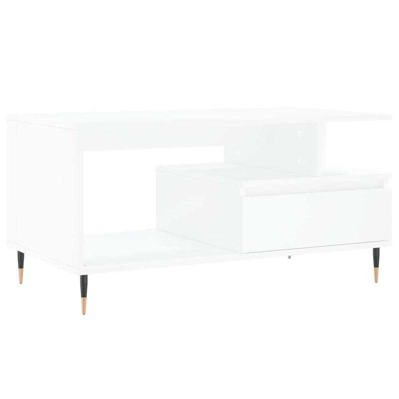 vidaXL fehér szerelt fa dohányzóasztal 90x49x45 cm