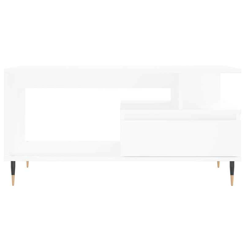 vidaXL fehér szerelt fa dohányzóasztal 90x49x45 cm
