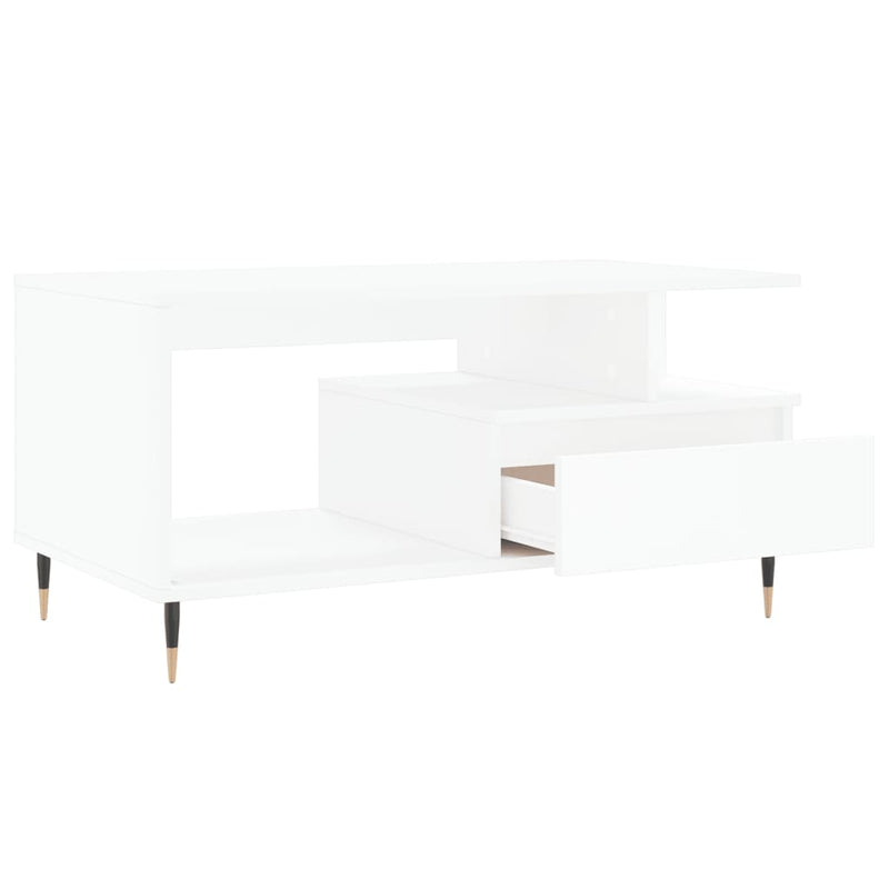 vidaXL fehér szerelt fa dohányzóasztal 90x49x45 cm