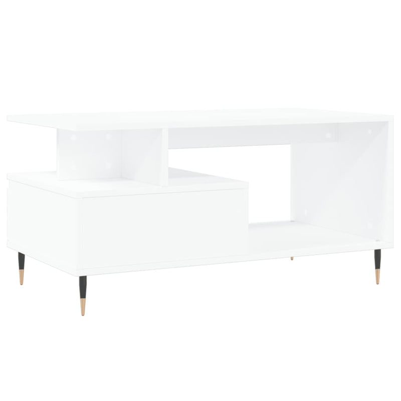 vidaXL fehér szerelt fa dohányzóasztal 90x49x45 cm