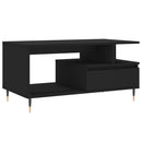 vidaXL fekete szerelt fa dohányzóasztal 90 x 49 x 45 cm