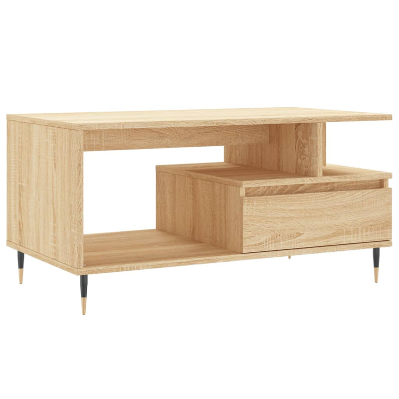 vidaXL sonoma tölgy színű szerelt fa dohányzóasztal 90x49x45 cm