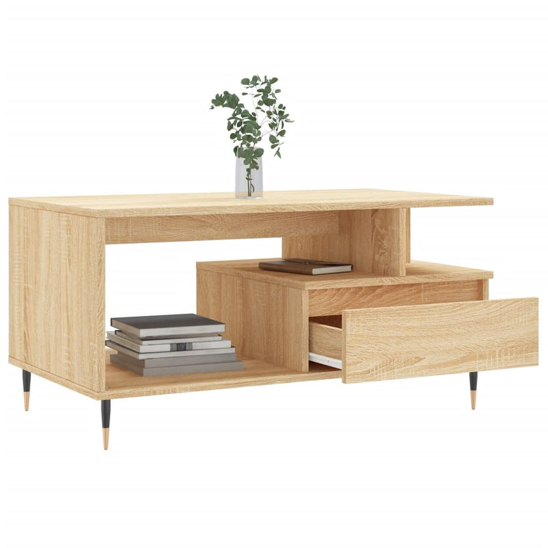 vidaXL sonoma tölgy színű szerelt fa dohányzóasztal 90x49x45 cm