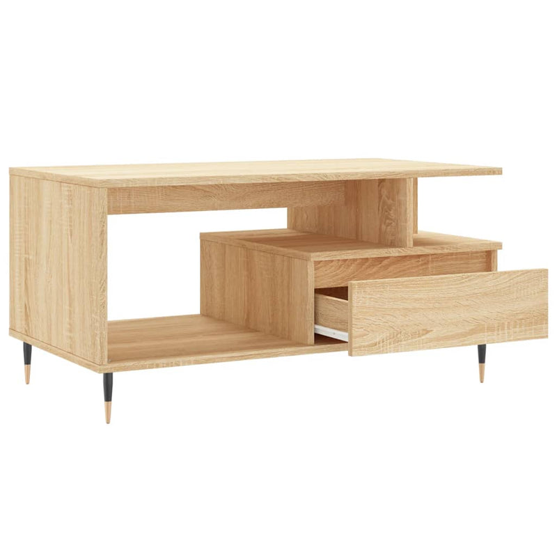 vidaXL sonoma tölgy színű szerelt fa dohányzóasztal 90x49x45 cm
